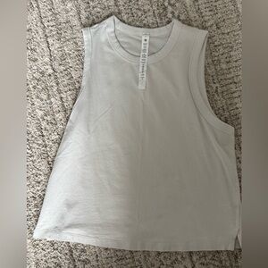 Lululemon Classic Fit Cotton Blend Tank Top in White Opal Size 6
